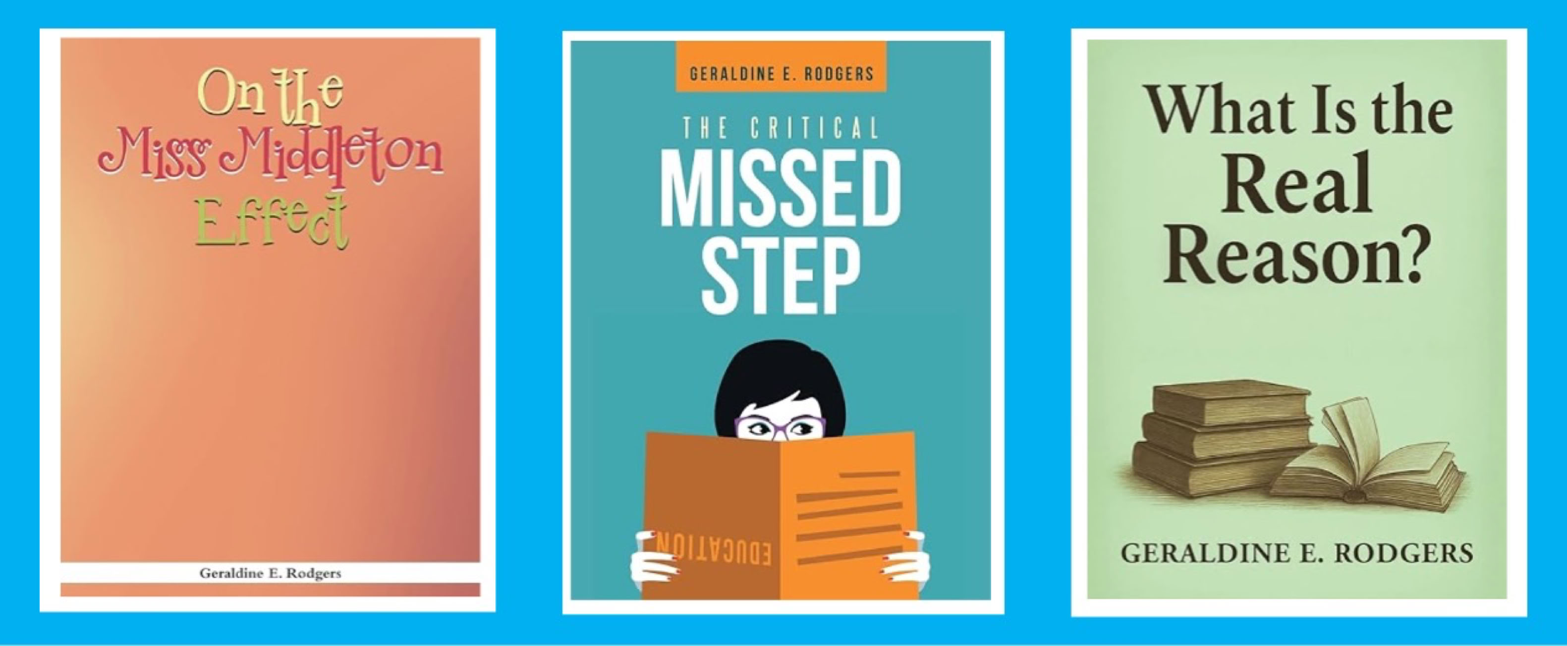 Geraldine Rodgers book covers, books she wrote in her 90's