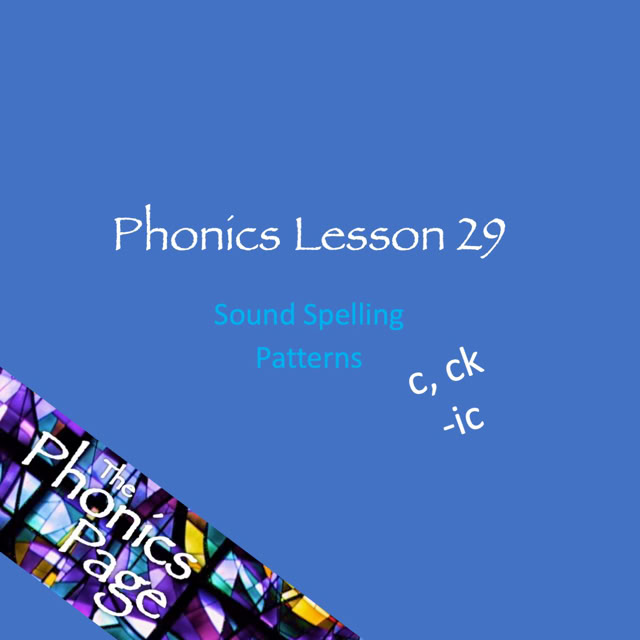 Phonics Lesson 29