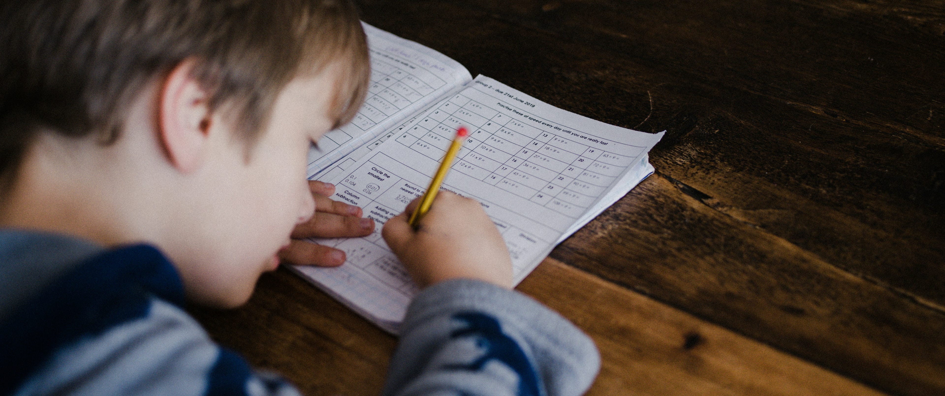 Child doing homework