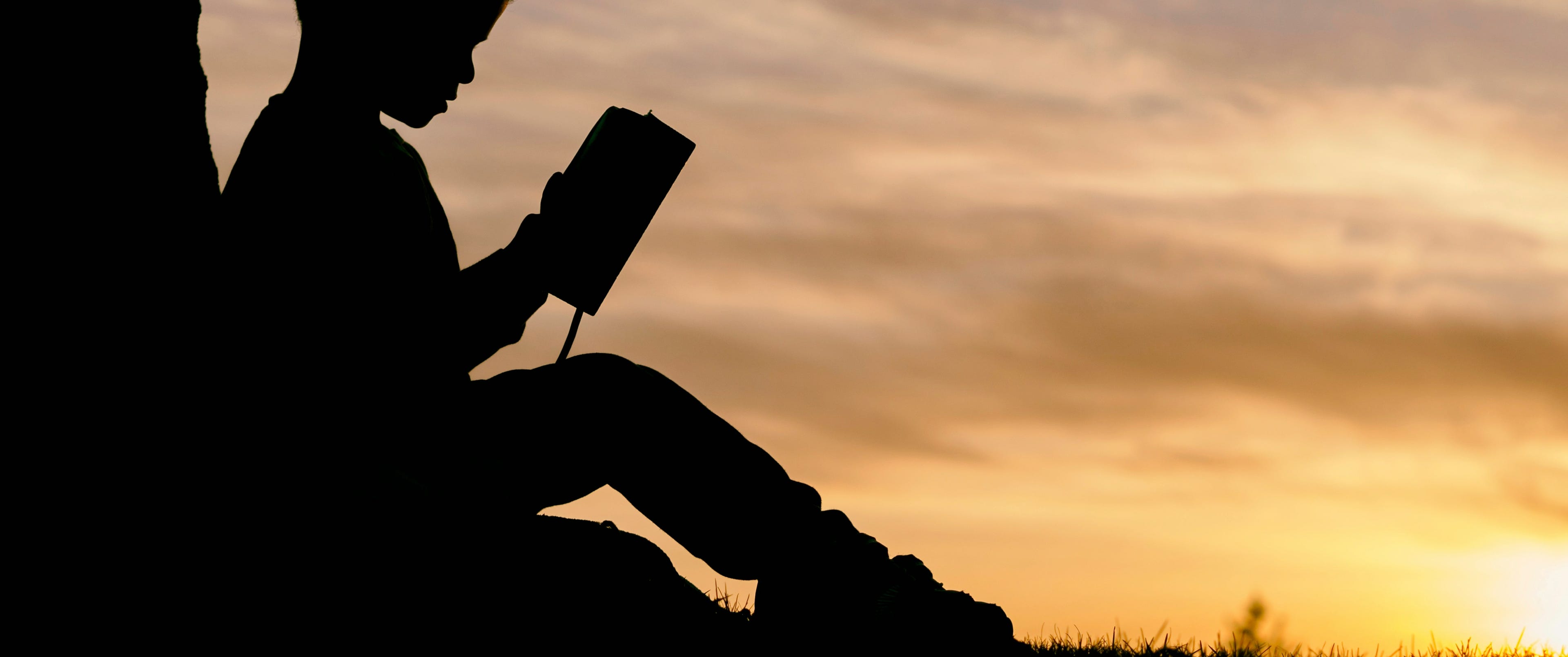 child reading book