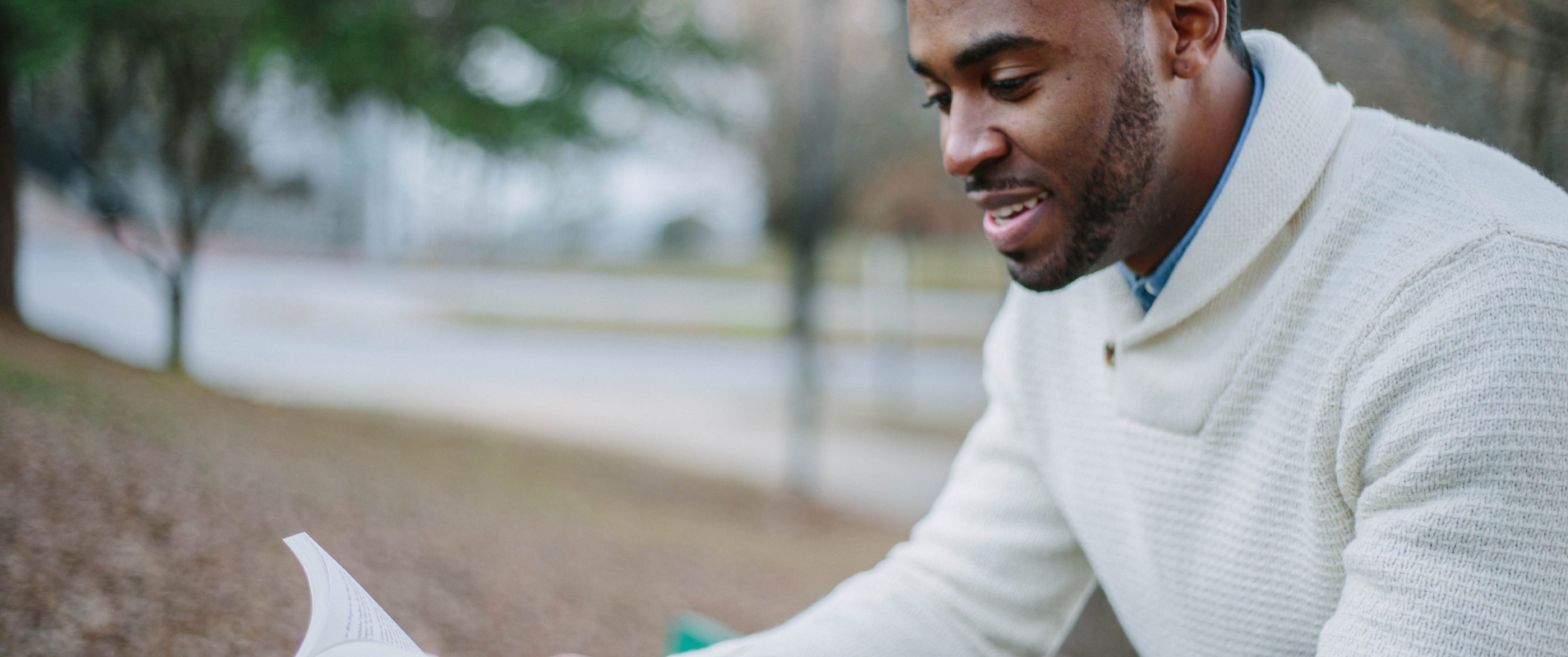 Man reading.